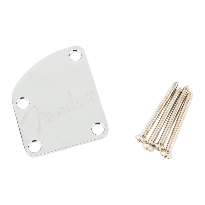 Fender Contoured Heel Neck Plate with Spaghetti Logo