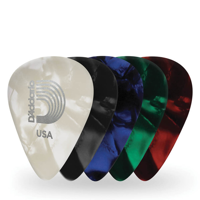 Daddario 1CAP4-10 Classic Pearl Celluloid Pick, Assortment Pack, Medium Gauge (.70mm), 10-Pack