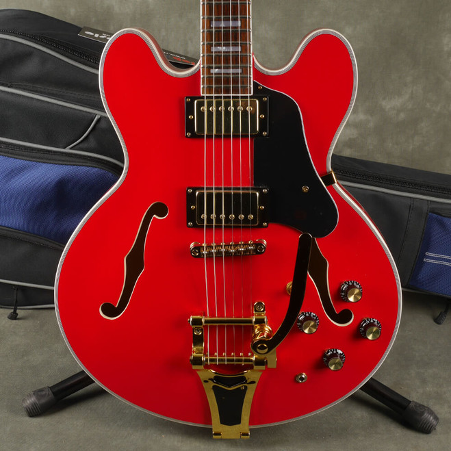 Bad Cat EC-355 Semi-Hollow Electric Guitar - Red w/Gig Bag - 2nd Hand