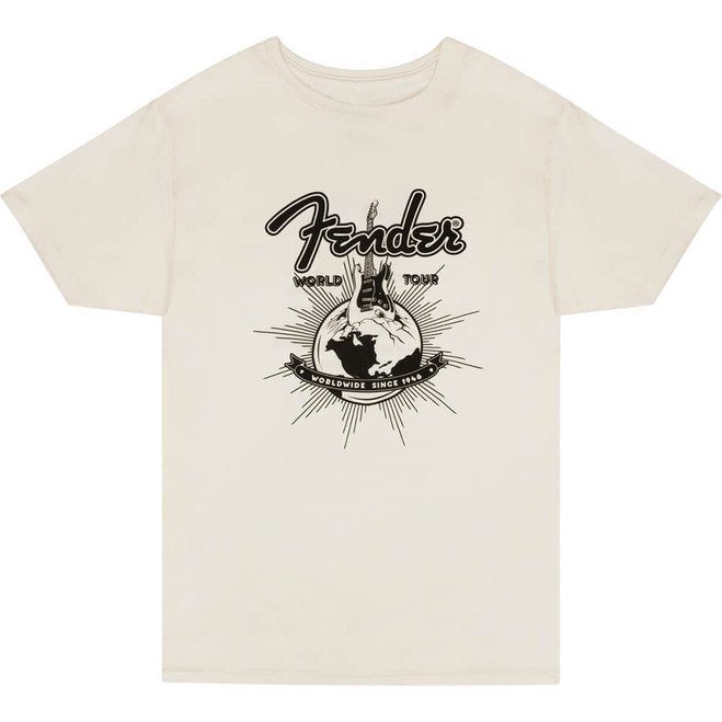 Fender World Tour T-Shirt, Vintage White, Large
