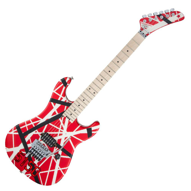 EVH Striped Series 5150 Electric Guitar - Red with Black and White Stripes