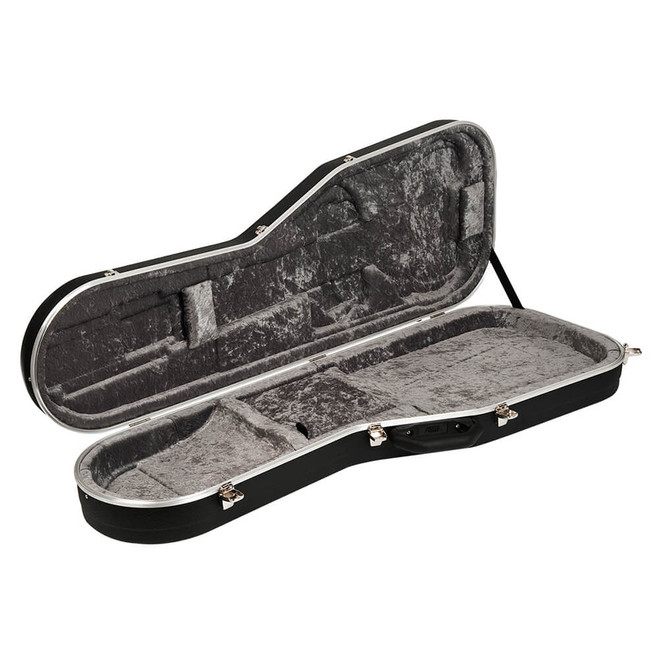 Hiscox Shaped Case for Bass Guitar - Black/Silver