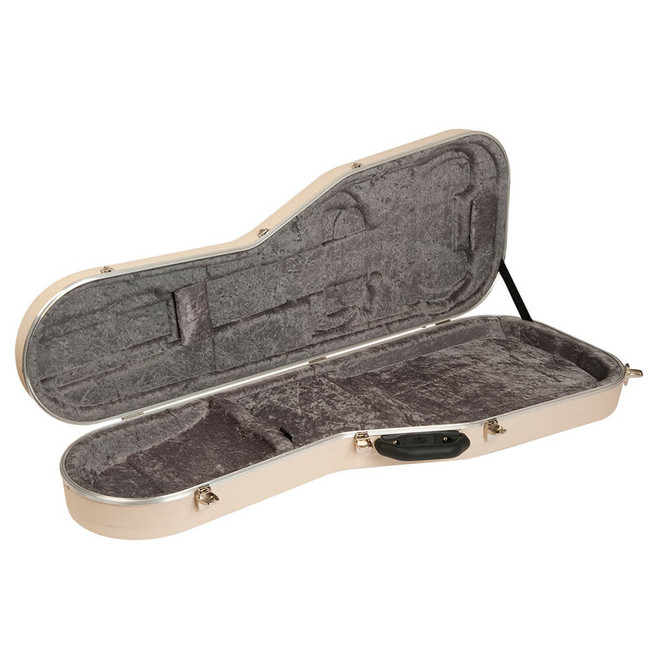 Hiscox Shaped Case for Bass Guitar - Ivory/Silver