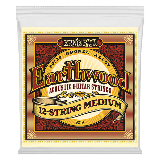 Ernie Ball Earthwood Medium 12-String 80/20 Bronze Acoustic Strings, 11-52