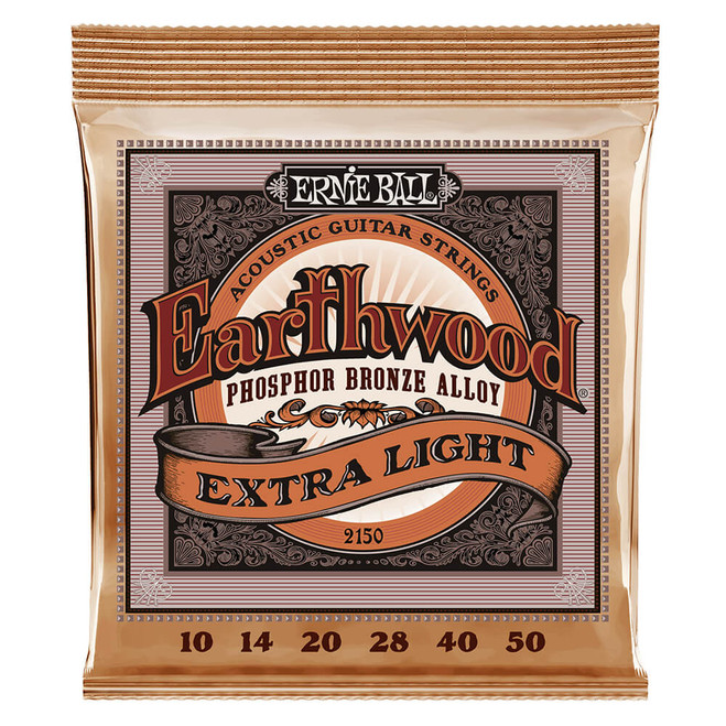 Ernie Ball Earthwood Extra Light Phosphor Bronze Acoustic Strings, 10-50