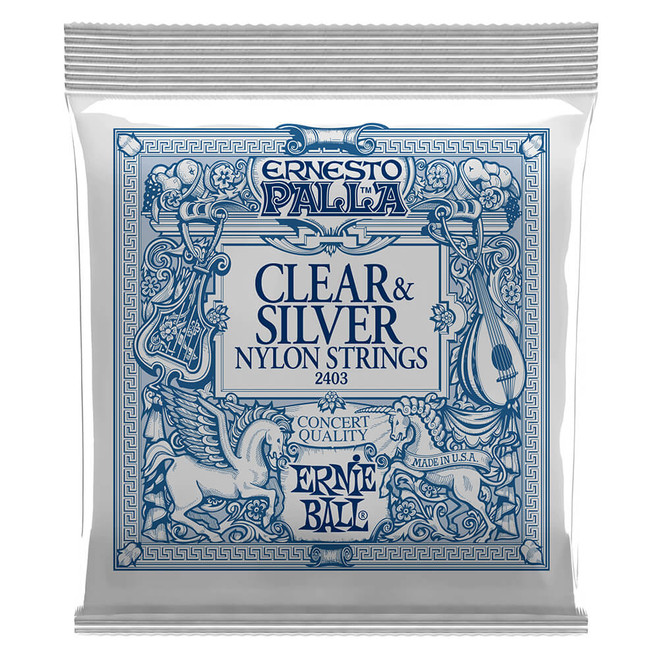 Ernie Ball Ernesto Palla Nylon Classical Strings, Clear & Silver