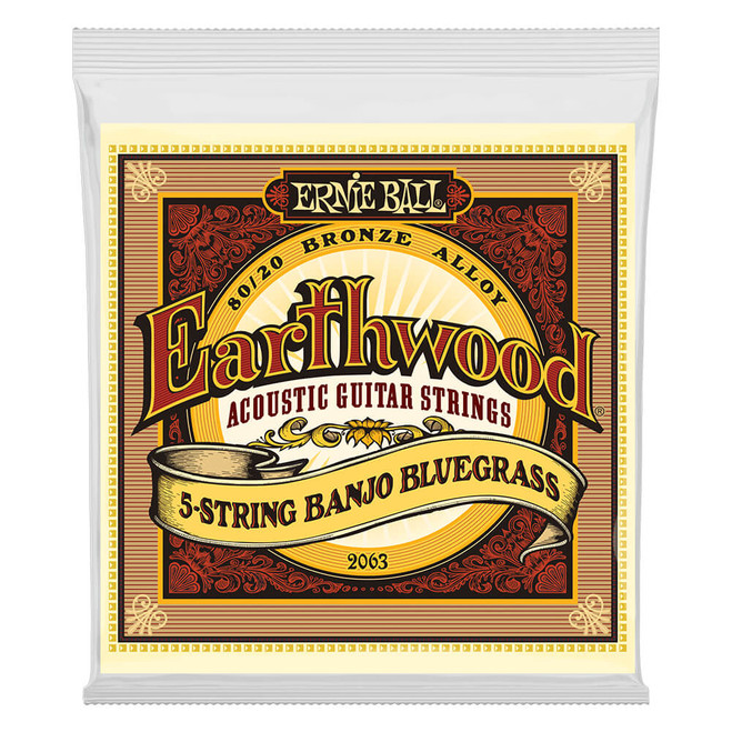 Ernie Ball Earthwood 5-String Bluegrass Loop End 80/20 Bronze Banjo Strings, 9-20