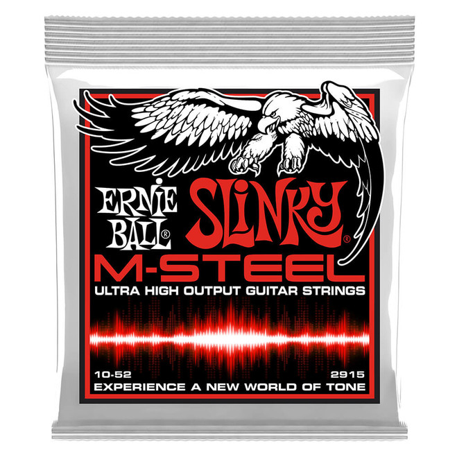 Ernie Ball Skinny Top Heavy Bottom Slinky M-Steel Guitar Strings, 10-52