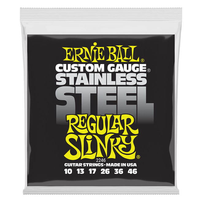 Ernie Ball Regular Slinky Stainless Steel Guitar Strings, 10-46
