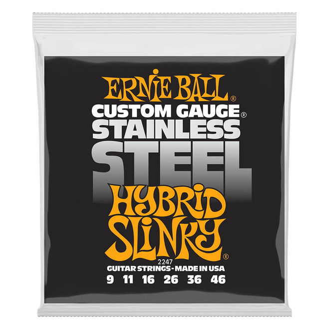 Ernie Ball Hybrid Slinky Strainless Steel Guitar Strings, 9-46