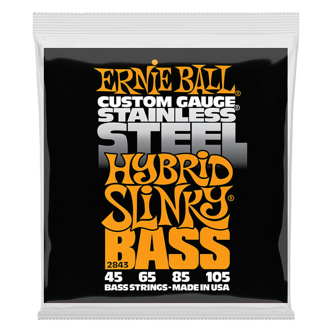 Ernie Ball Hybrid Slinky Stainless Steel Bass Strings, 45-105