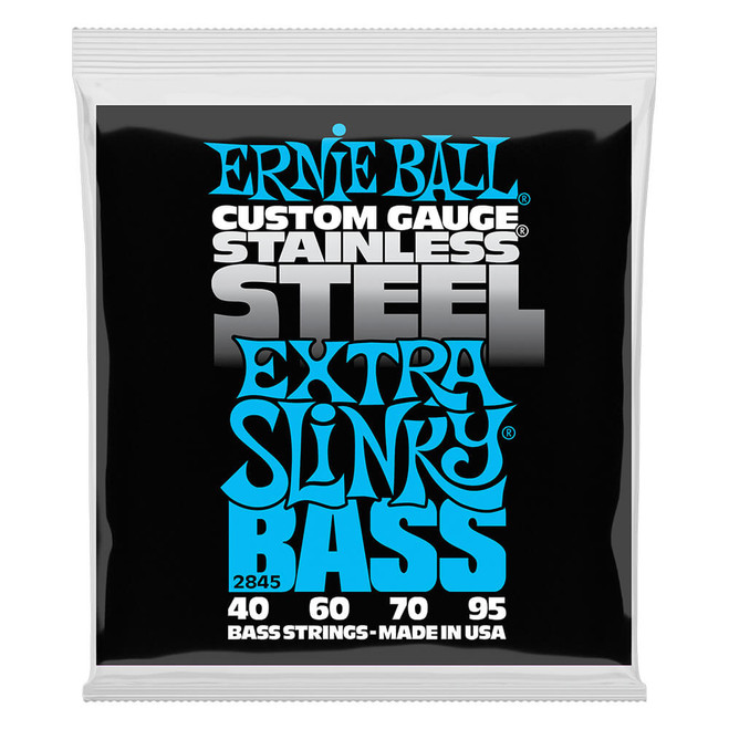 Ernie Ball Extra Slinky Stainless Steel Bass Strings, 40-95