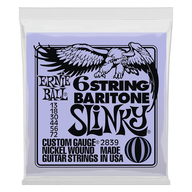 Ernie Ball Slinky 6-String Baritone Guitar Strings, 13-72