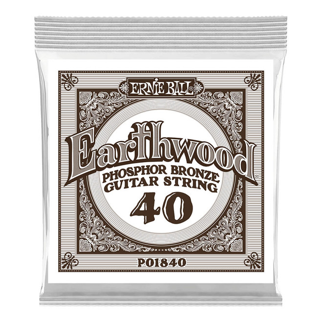 Ernie Ball Earthwood Phosphor Bronze Acoustic Guitar String, .040