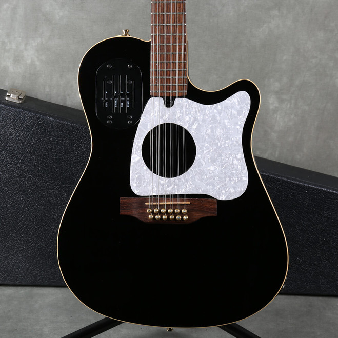 Godin A12 Electro-Acoustic 12-String Guitar - Black - Hard Case - 2nd Hand