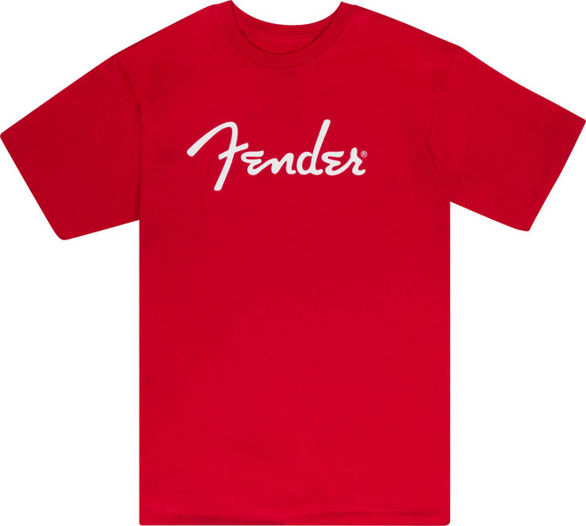 Fender Spaghetti Logo T-Shirt, Dakota Red - Small