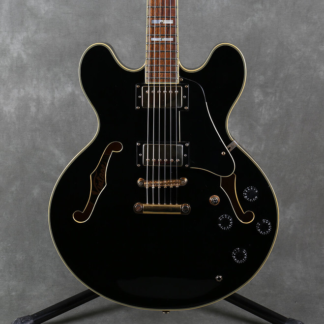 Vintage VSA555 Semi-Hollow Electric Guitar - Black - 2nd Hand