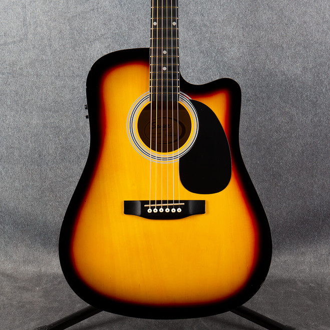 Squier SA-105CE Dreadnought Electro-Acoustic - Sunburst - 2nd Hand