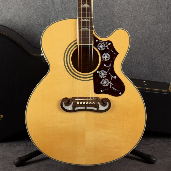 Epiphone EJ-200SCE Acoustic-Electric Guitar - Natural - Hard Case - 2nd Hand