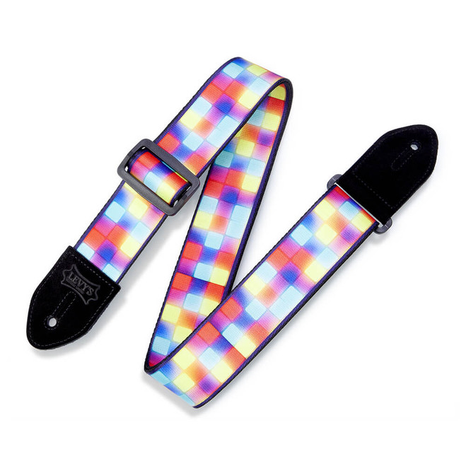 Levy's Print Series Polyester 2" Guitar Strap - Neon Block