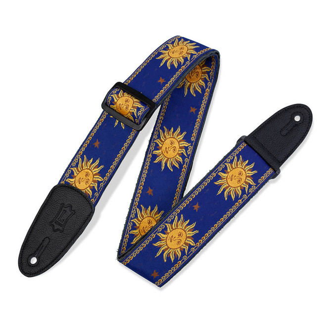 Levy's Print Series Jacquard Weave 2" Guitar Strap - Sun Design, Blue