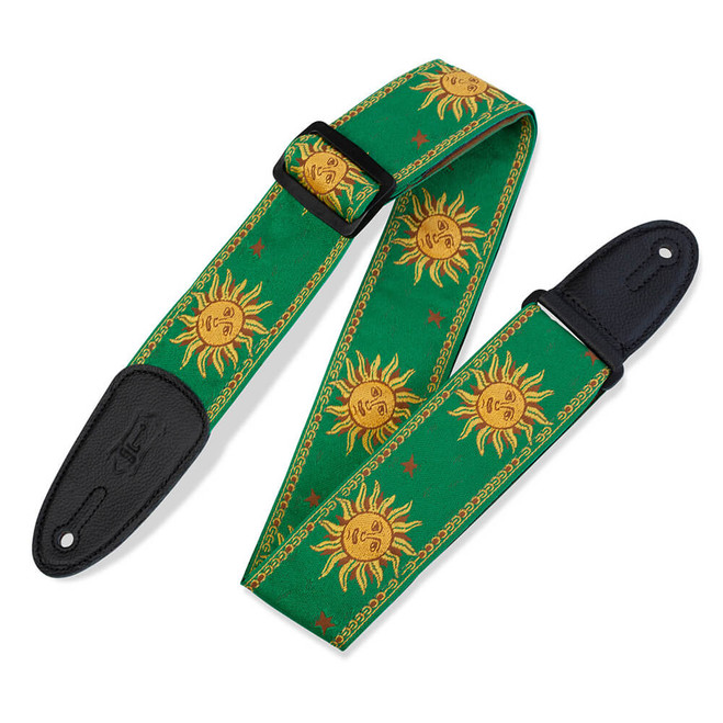 Levy's Print Series Jacquard Weave 2" Guitar Strap - Sun Design, Green