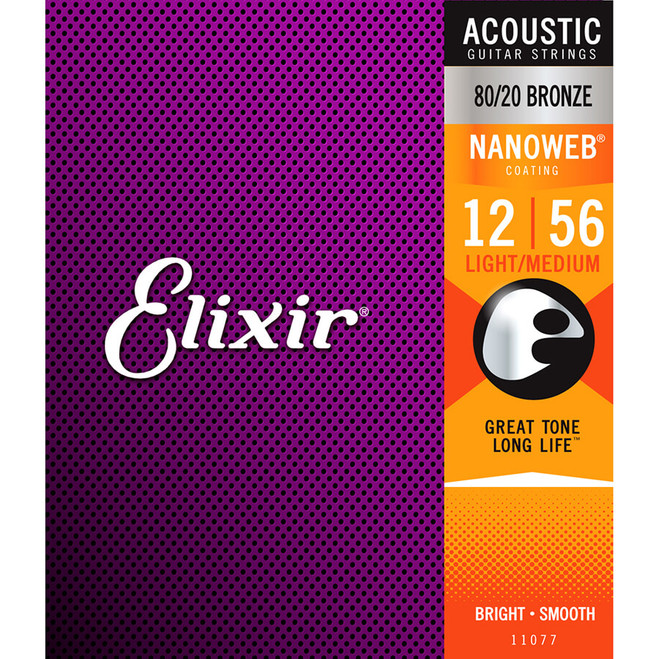 Elixir Bronze Nanoweb Strings - Lgt-Med (.012 - .056)