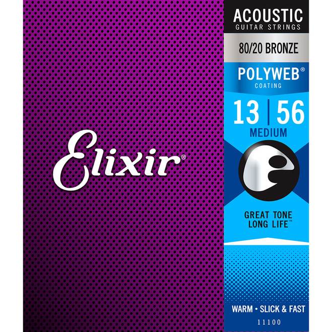 Elixir Bronze Polyweb Strings - Med (.013 - .056)