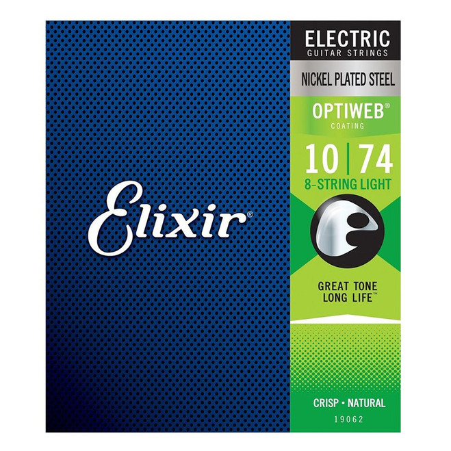 Elixir Electric Guitar Strings - OPTIWEB Nickel 8 String Light ( 10-74 )