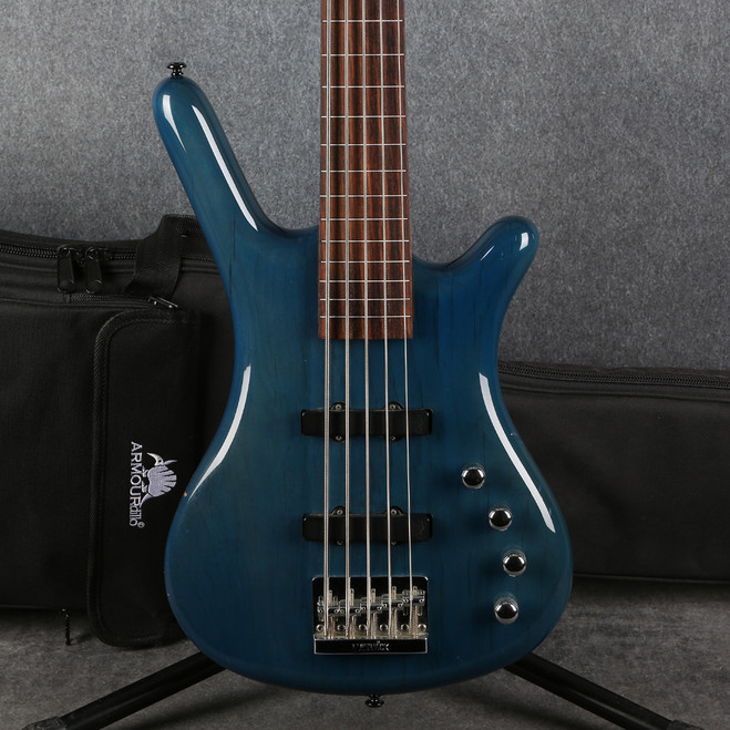 Warwick RockBass Corvette 5 Fretless - Ocean Blue Transparent - Bag - 2nd Hand