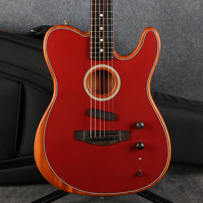 Fender American Acoustasonic Telecaster - Crimson Red - Gig Bag - 2nd Hand