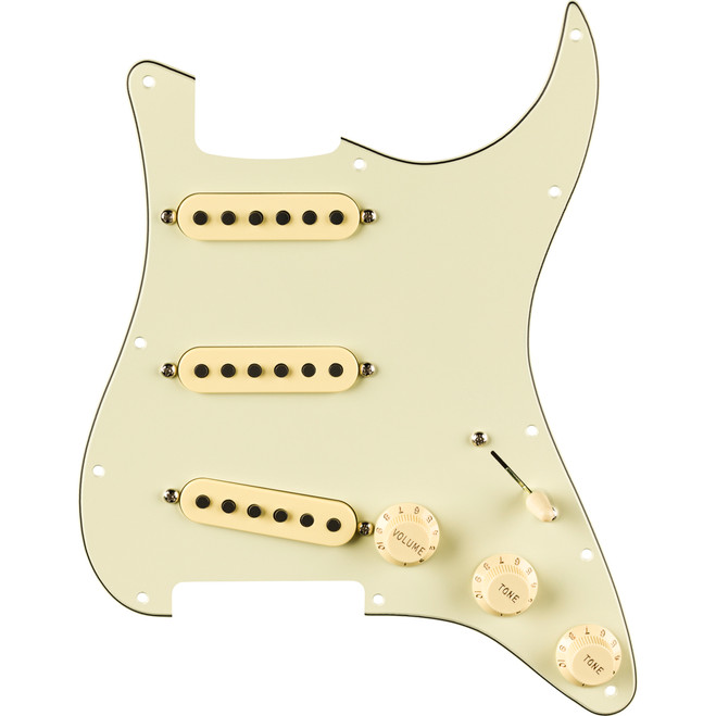 Fender Pre-Wired Strat Pickguard, Eric Johnson Signature, 11 Hole - Mint Green