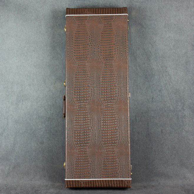 G4M Electric Guitar Hard Case - Dark Brown Faux Crocodile - 2nd Hand
