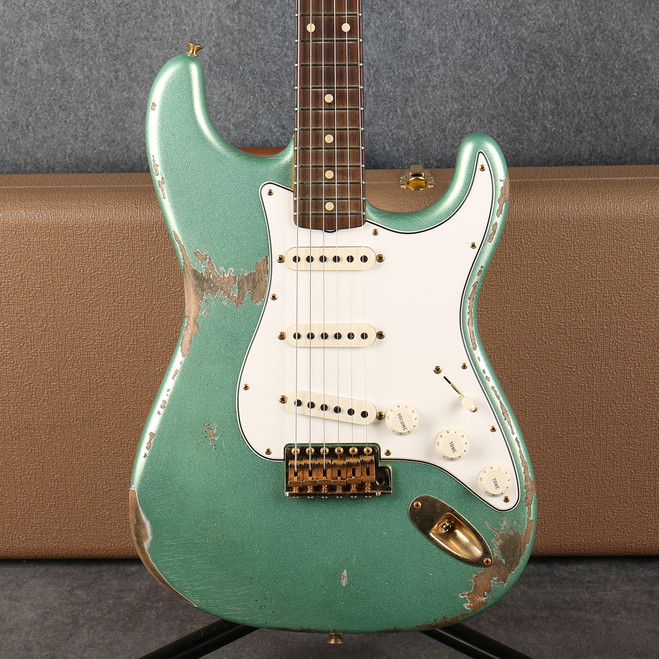 Fender Custom Shop 61 Stratocaster Relic - Mystic Surf Green - Case - 2nd Hand