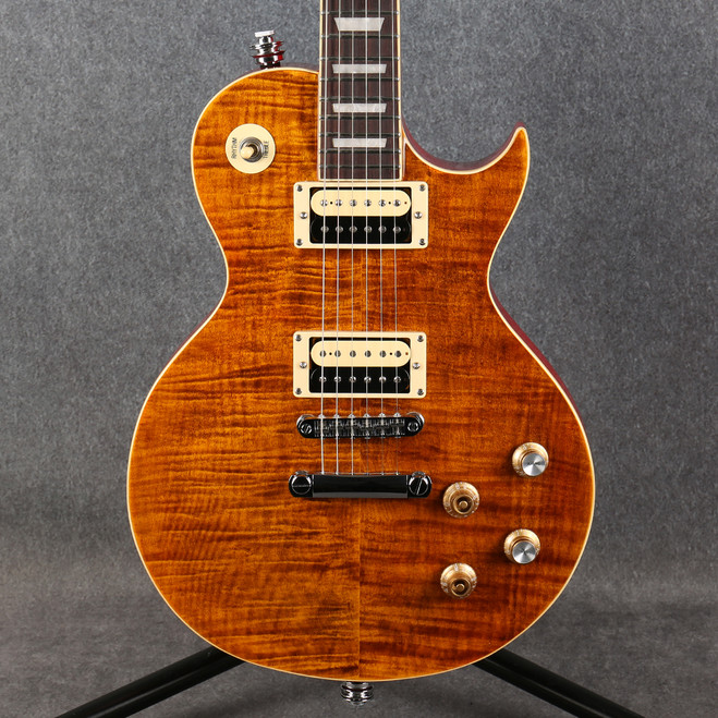 Vintage V100AFD ReIssued Electric Guitar - Flamed Amber - 2nd Hand (134432)