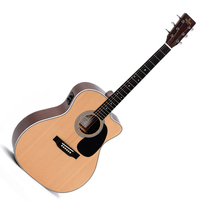 Sigma 1 Series JMC-1E Cutaway Electric Acoustic Guitar - Natural