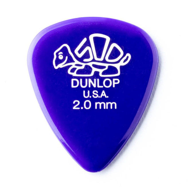 Jim Dunlop 41P Delrin 500 Guitar Pick, 2.00mm, 12 Pack