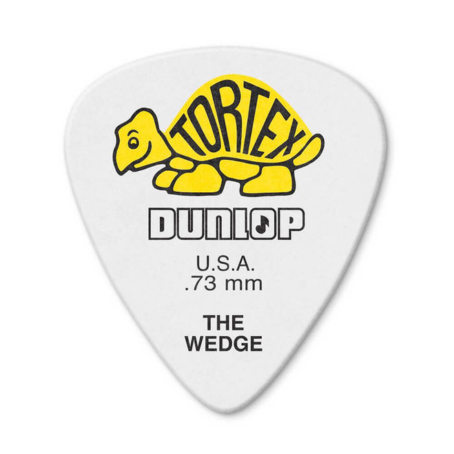 Jim Dunlop 424P Tortex Wedge Guitar Pick, .73mm, Yellow, 12 Pack