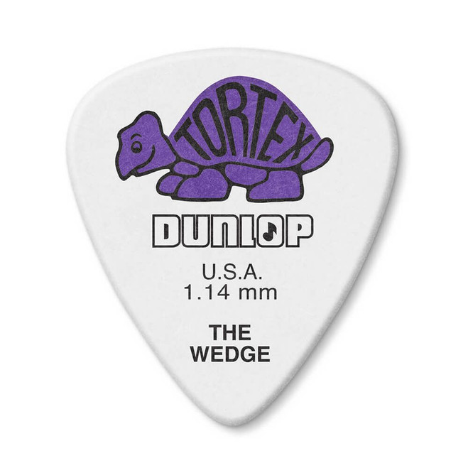 Jim Dunlop 424P Tortex Wedge Guitar Pick, 1.14mm, Purple, 12 Pack