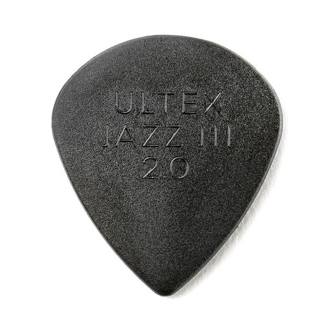 Jim Dunlop 427R Ultex Jazz III Guitar Pick, 2.00mm, Black, 24 Pack