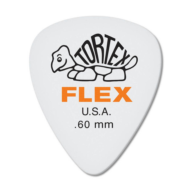 Jim Dunlop 428P Tortex Flex Standard Guitar Pick, .60mm, Orange, 12 Pack