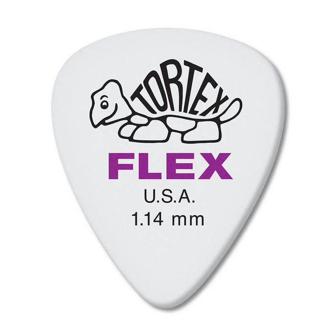 Jim Dunlop 428P Tortex Flex Standard Guitar Pick, 1.14mm, Purple, 12 Pack