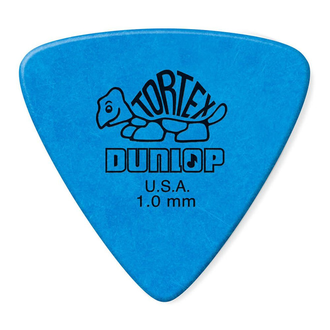 Jim Dunlop 431P Tortex Triangle Guitar Pick, 1.00mm, Blue, 6 Pack