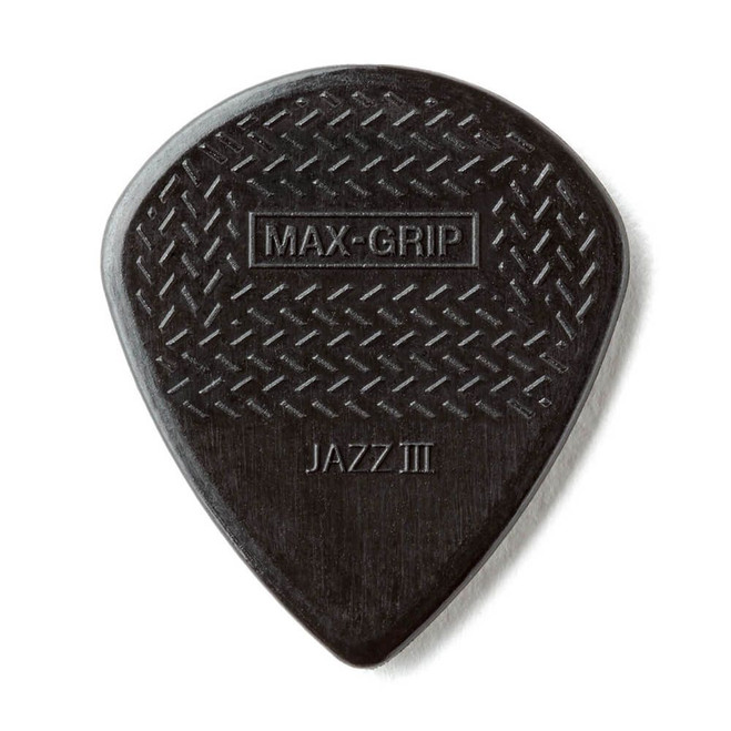 Jim Dunlop 471R3S Max-Grip Jazz III Nylon Guitar Pick, Black Stiffo, 24 Pack