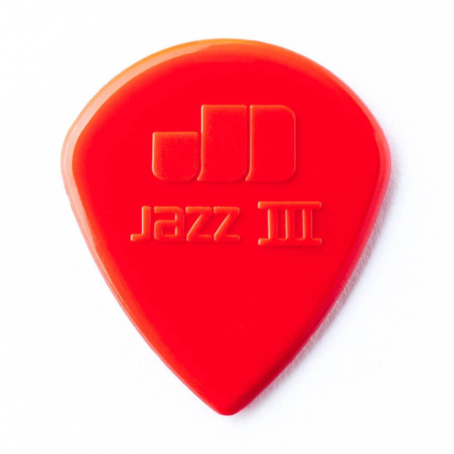 Jim Dunlop 47R3N Nylon Jazz III Guitar Pick, Red, 24 Pack