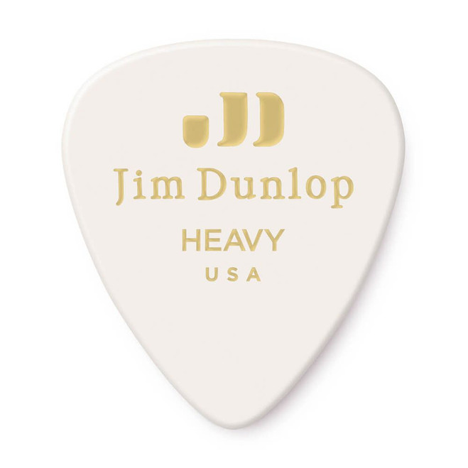 Jim Dunlop 483P Celluloid Guitar Pick, White, Heavy, 12 Pack