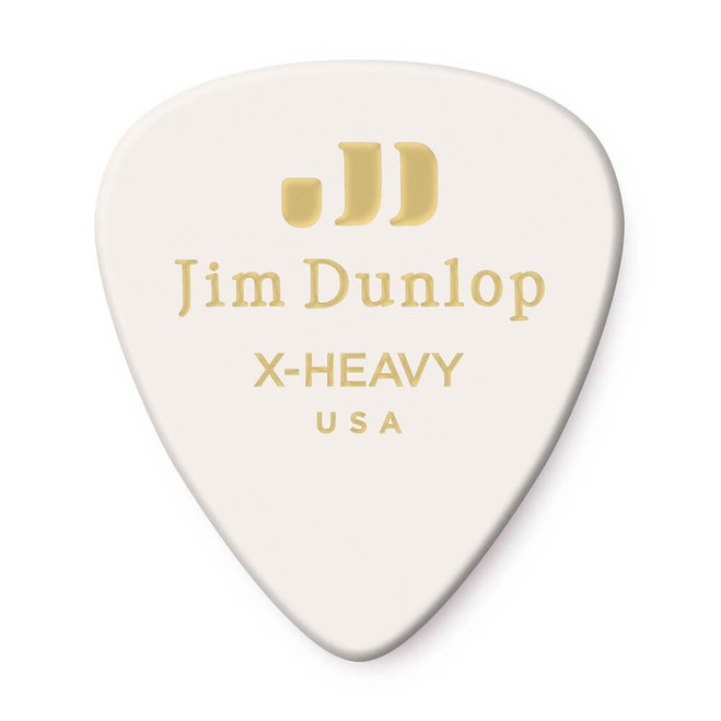 Jim Dunlop 483P Celluloid Guitar Pick, White, Extra Heavy, 12 Pack