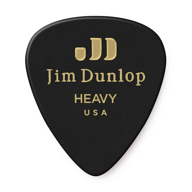 Jim Dunlop 483P Celluloid Guitar Pick, Black, Heavy, 12 Pack