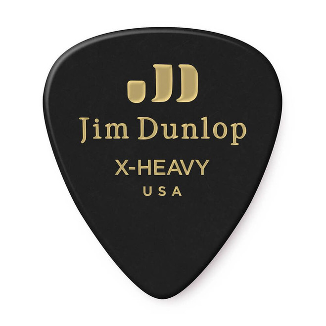 Jim Dunlop 483P Celluloid Guitar Pick, Black, Extra Heavy, 12 Pack