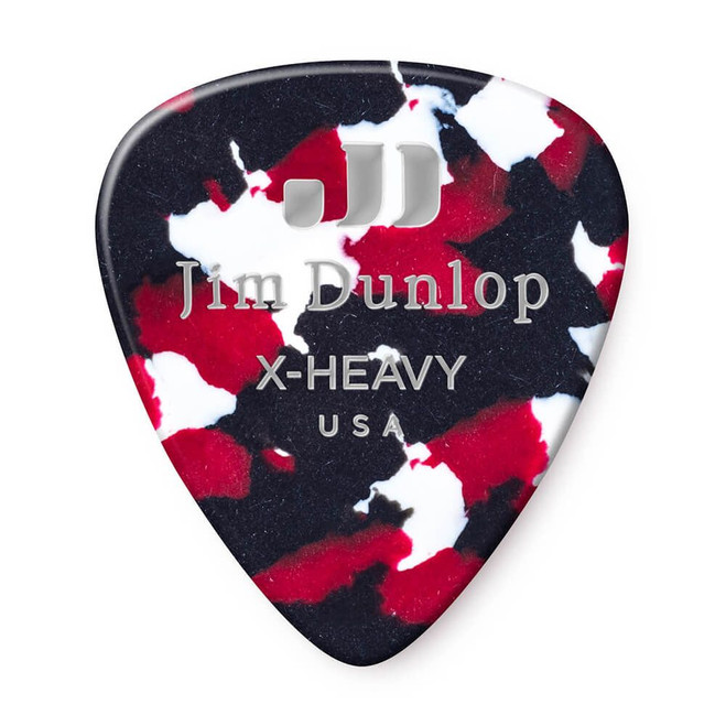 Jim Dunlop 483P Celluloid Guitar Pick, Confetti, Extra Heavy, 12 Pack